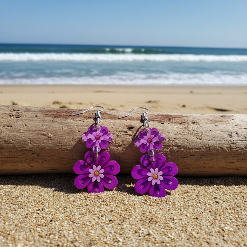 Women's Retro Double-Layer Flower Earrings